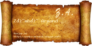 Zámbó Armand névjegykártya